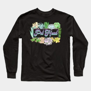 Pot Head Vintage Pattern for Succulent Lovers Long Sleeve T-Shirt